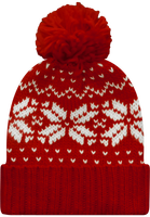 Bonnet Motifs Jacquard à Pompon