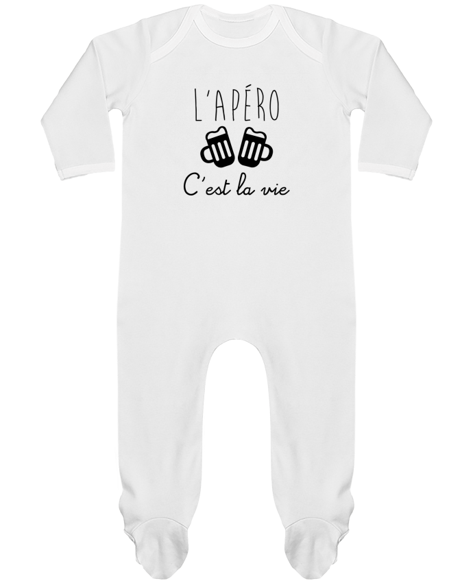 Pyjama Bebe Manches Longues Contraste L Apero C Est La Vie Humour Alcool Drole Benichan