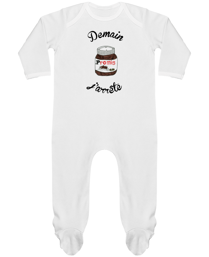 Pyjama Bebe Manches Longues Contraste Demain J Arrete Le Nutella Promis